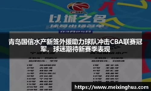 青岛国信水产新签外援助力球队冲击CBA联赛冠军，球迷期待新赛季表现